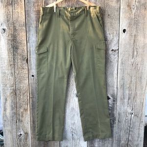 VTG 70s-80s Boy Scouts of America Olive Green Cargo Uniform Pants, 36
